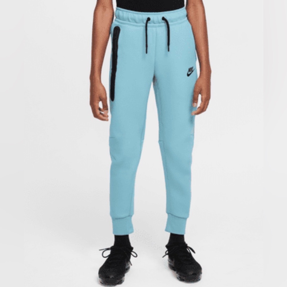 Nike Sportswear Tech Fleece Big Kids' (Boys') Pants Size S Denim Turquoise